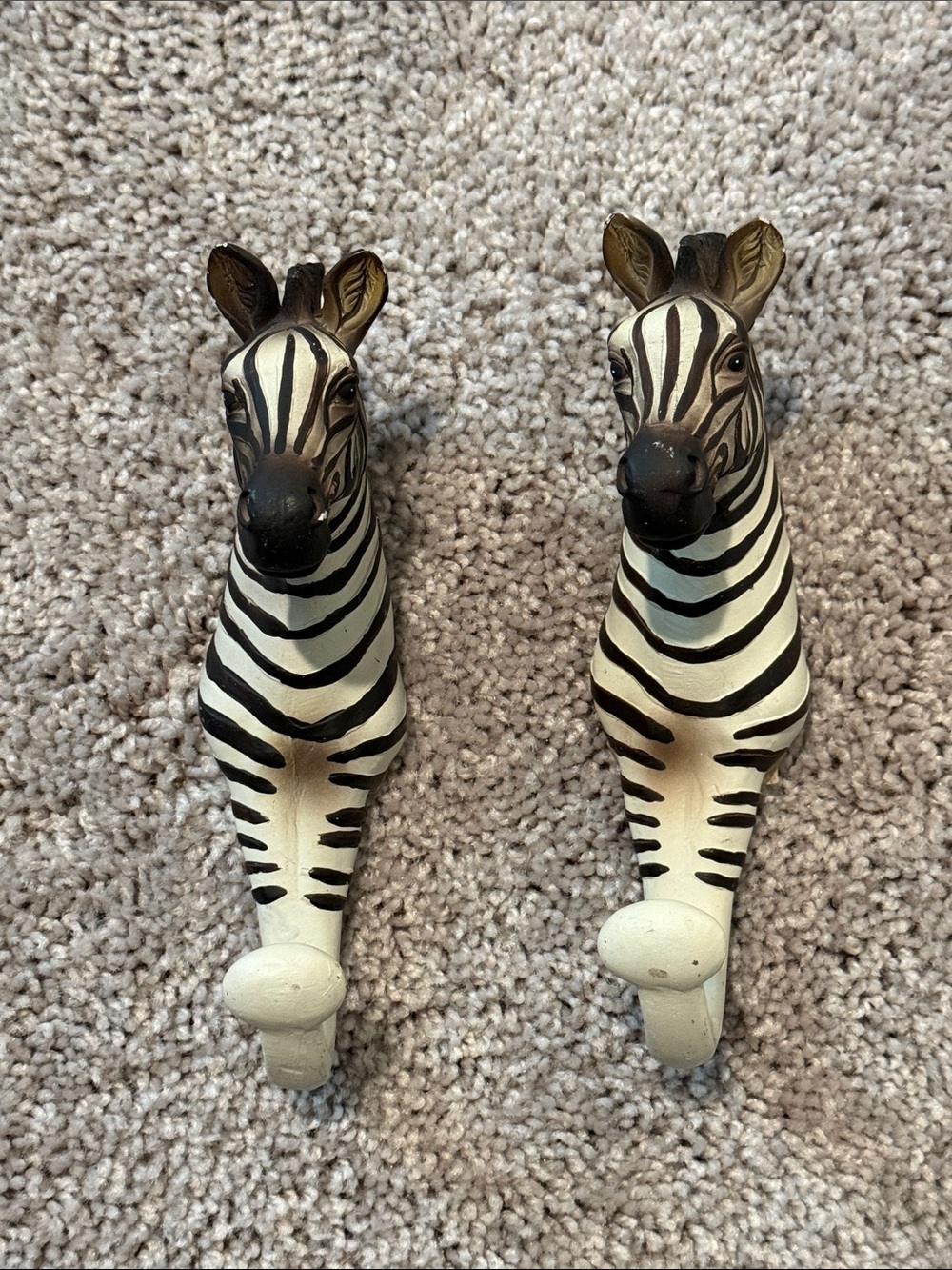 Hobby Lobby Zebra Head Wall Hooks in Black and White